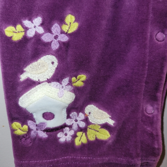 💜 Vintage Gymboree Fun In The Snow Purple Velour Embroidered Longall Outfit - Picture 4 of 6